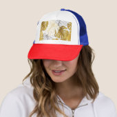 Casquette Monstera Feuilles : Blanc doré (En situation)