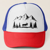 Casquette Montagnes et orignal (Devant)