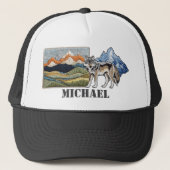 Casquette Montagnes Faux Patches Wolf Cadeau personnalisé (Devant)