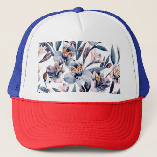 Casquette Moody Alstroemeria : Motif des fleurs d'aquarelle