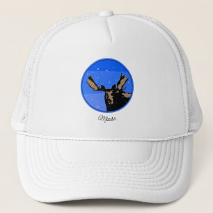 Casquette Moose en hiver - Art original de la faune
