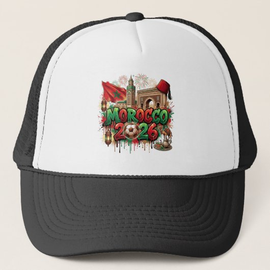 Casquette Morocco Vintage Flag Moroccan African (Devant)