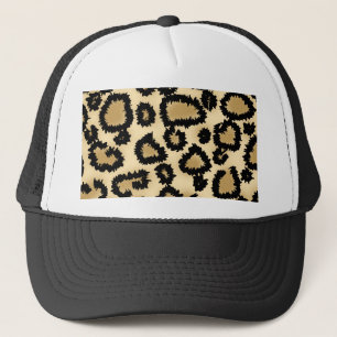 Casquette Motif, brun et noir d'empreinte de léopard