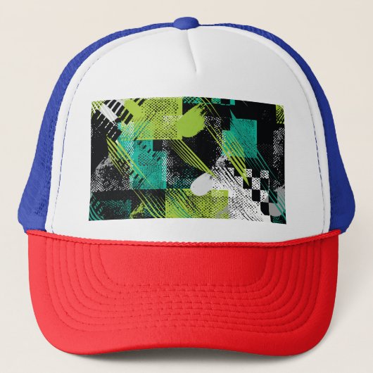 Casquette Motif de bandes de points géométriques Abstraits (Devant)