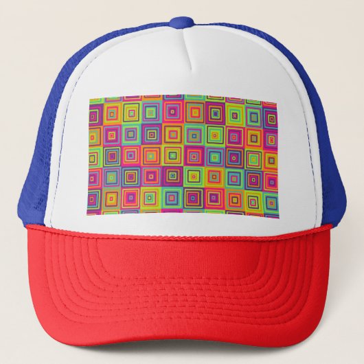 Casquette Motif de carrés (Devant)