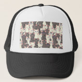 Casquette Motif de chats blancs et gris (Devant)