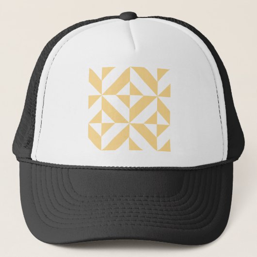 Casquette Motif de cube géométrique Pale Melon (Devant)
