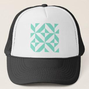 Casquette Motif de cube géométrique vert Seafoam