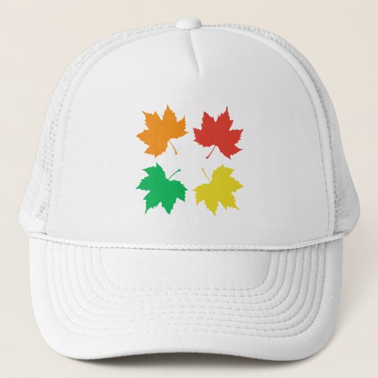 Casquette Motif de feuilles d'érable colorées (Devant)