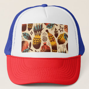 Casquette Motif de mélange de fruits tropicaux colorés