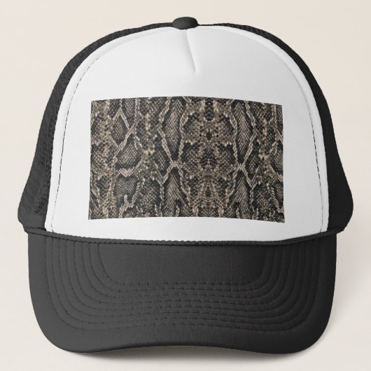 Casquette motif de peau de serpent brun | (Devant)