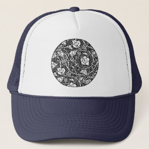 Casquette Motif de vigne de raisin noir et blanc de William 