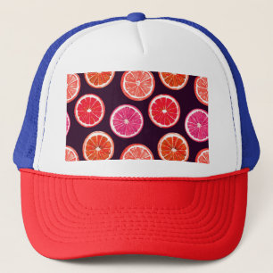 Casquette Motif foncé Citrus peint à la main