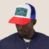 Casquette Motif Gold Blue Grunge (En situation)