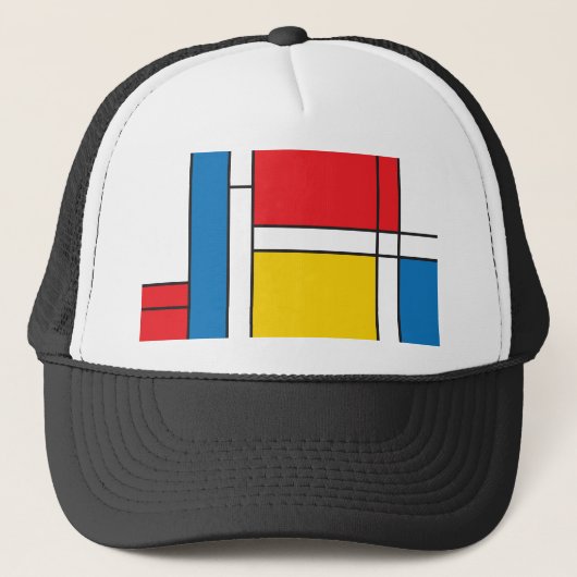 Casquette Motif graphique inspiré par Mondrian moderne (Devant)