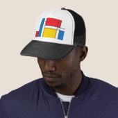 Casquette Motif graphique inspiré par Mondrian moderne (En situation)