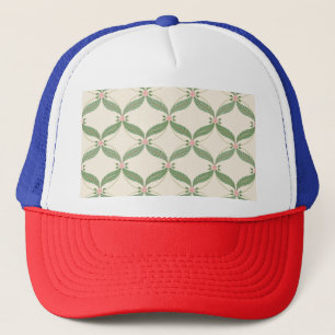 Casquette Motif Grille Fleurs Feuilles simples