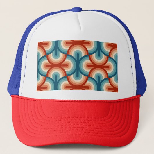 Casquette Motif Retro Summer Rainbow Stripes (Devant)
