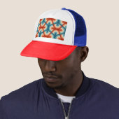 Casquette Motif Retro Summer Rainbow Stripes (En situation)