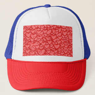 Casquette Motif rouge de texture 3D Hearts