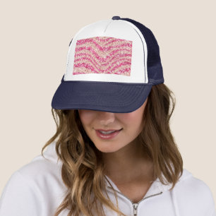 Casquette Motif zèbre paillettes rose blush féminin