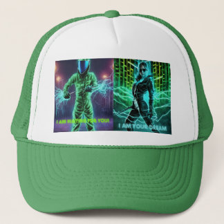 Casquette Motivation et expression imaginaire vert néon casq