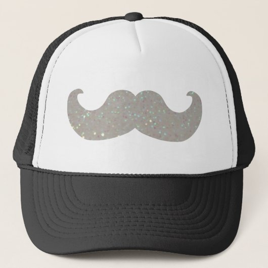Casquette Moustache blanche de Bling (graphique de parties (Devant)