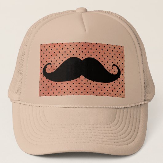 Casquette Moustache drôle sur l'arrière - plan rose mignon (Devant)