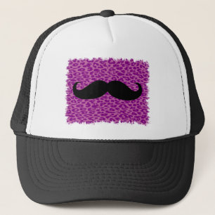 Casquette Moustache drôle sur l'empreinte de léopard