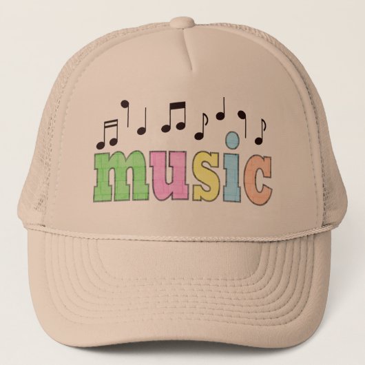 Casquette Musique avec des notes (Devant)