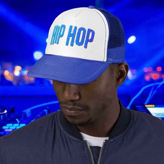 Casquette musique de danse Hip hop néon bleu