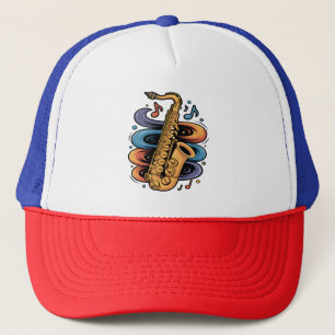 Casquette Musique de saxophone colorée Flux Instrument de ja