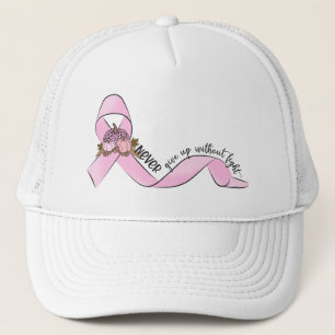 Casquette N'abandonnez jamais sans un ruban de lutte contre 