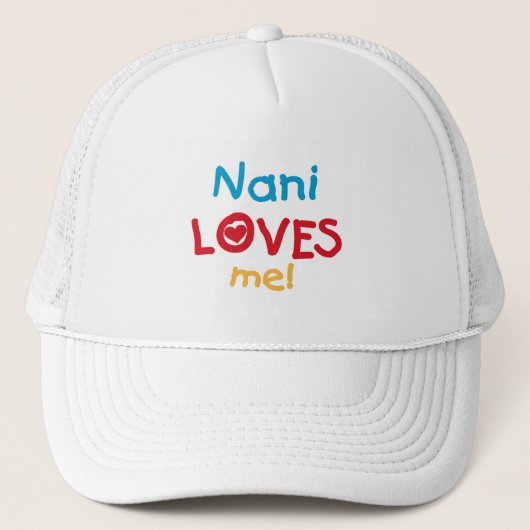 Casquette Nani aime mes t-shirts et cadeaux (Devant)
