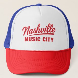 Casquette Nashville Music City Retro Red Glow Design -