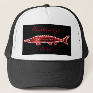 Casquette natation rouge d'esturgeon