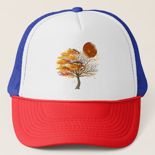 Casquette Nature Faune Pleine lune Arbre Foule Des Oiseaux F (Devant)