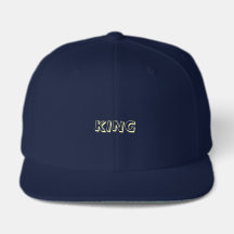 Casquette Navy Imprimée Nom KING - Look Classique