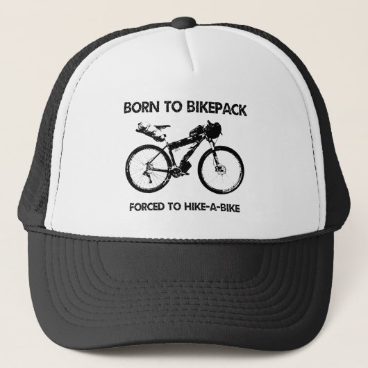 Casquette Né À Bikepack Forcé À La Randonnée À Vélo (Devant)