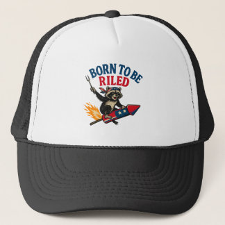 Casquette Né à être enroulé | Funny Patriotic Raccoon Firewo