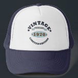 Casquette Né en 1970 anniversaire vintage<br><div class="desc">Vous pouvez ajouter un peu d'originalité à votre garde-robe avec cette édition limitée d'anniversaire rustique vintage retro design avec une police typographique impressionnante lettrage, c'est une excellente idée cadeau pour les hommes, les femmes, mari, femme petite amie, et un petit ami qui aimeront cette oeuvre d'art unique. Le meilleur cadeau...</div>