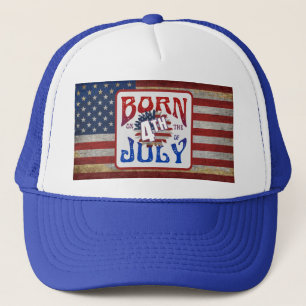 Casquette Né le 4 juillet Drapeau USA