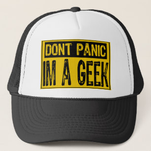 Casquette Ne pas paniquer Signe - Je suis un Geek - Jaune/No