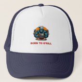 Casquette Né pour être un maître du barbecue G'rill Fun Pun (Devant)