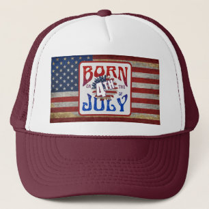Casquette Né Sur Le Drapeau 4 juillet USA