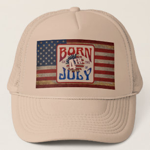 Casquette Né Sur Le Drapeau 4 juillet USA