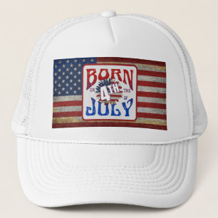 Casquette Né Sur Le Drapeau 4 juillet USA