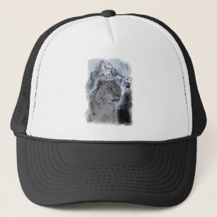 Casquette NEIGE LEOPARD Espèces menacées de Gros Chat