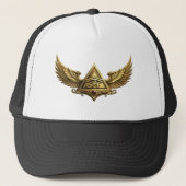 Casquette NeoAnkh | 3D Gold Eye of Horus & Winged Pyramid (Devant)