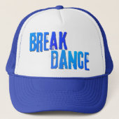 Casquette néon bleu Breakdance (Devant)